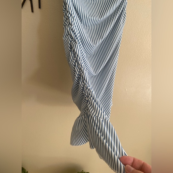 Edikted Blue and White Striped Kids Pencil Dress - Picture 2 of 8